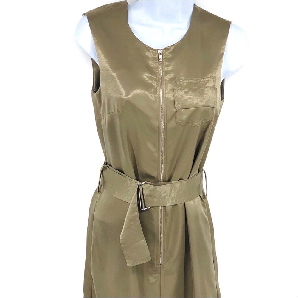 NWT Olive Gold Satin Crop Jumpsuit XSmall/Small - Picture 4 of 8